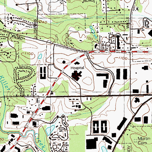 Topographic Map of Wellstar North Fulton Hospital, GA
