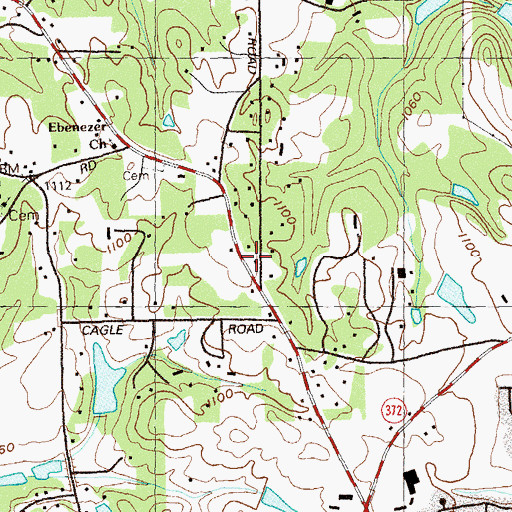 Topographic Map of Milton Fire Department Station 41, GA