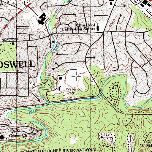 Topographic Map of Waller Park, GA