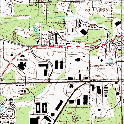 Topographic Map of County Correction Center, GA