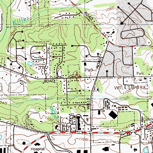 Topographic Map of Veterans Field, GA