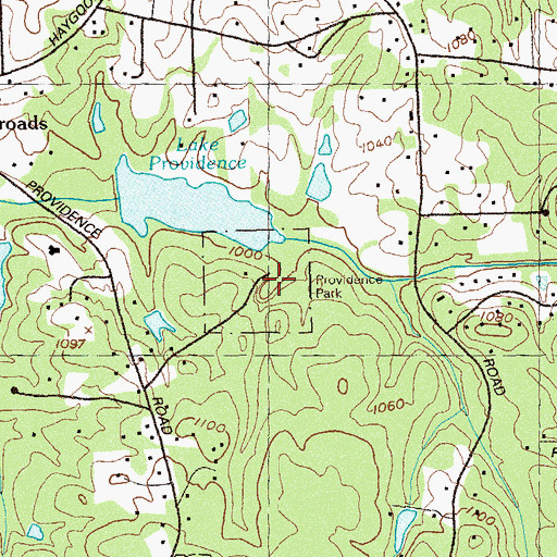 Topographic Map of Providence Park, GA