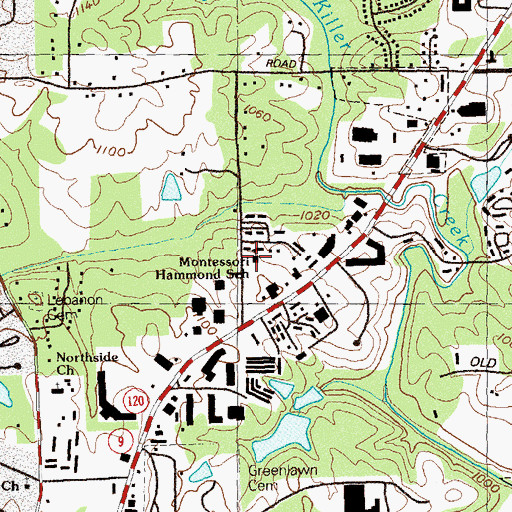 Topographic Map of Montessori School of Roswell, GA