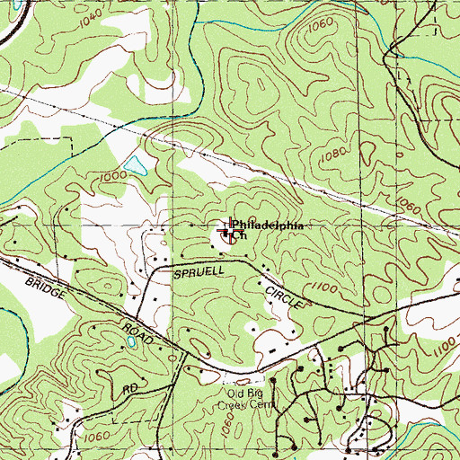 Topographic Map of Philadelphia Church, GA