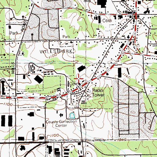 Topographic Map of Tabernacle Baptist Cemetery, GA