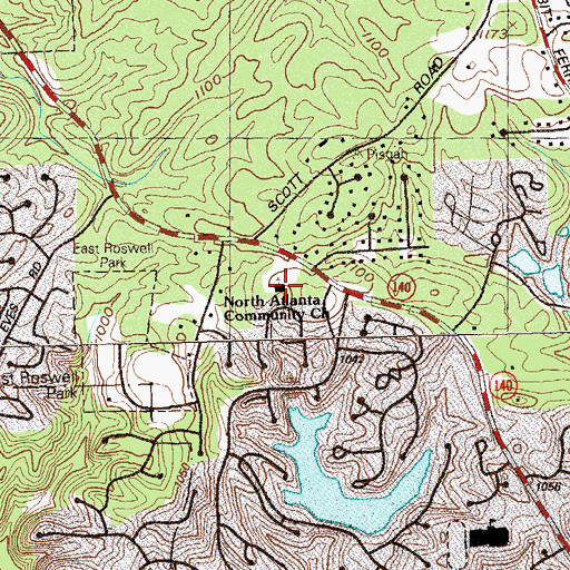Topographic Map of North Atlanta Community Church, GA