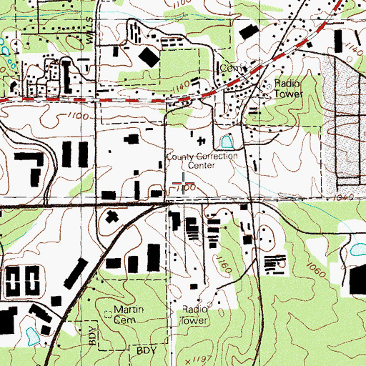 Topographic Map of Roswell Fire Department Headquarters, GA