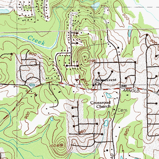 Topographic Map of Praise Cathedral, GA