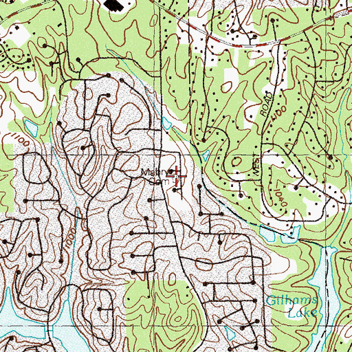 Topographic Map of Mabry Cemetery, GA