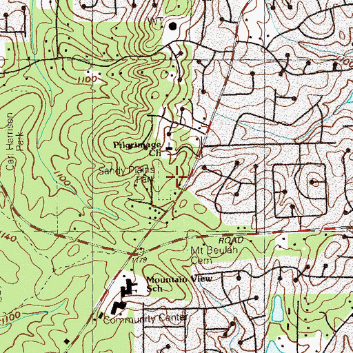 Topographic Map of Sandy Plains Park, GA