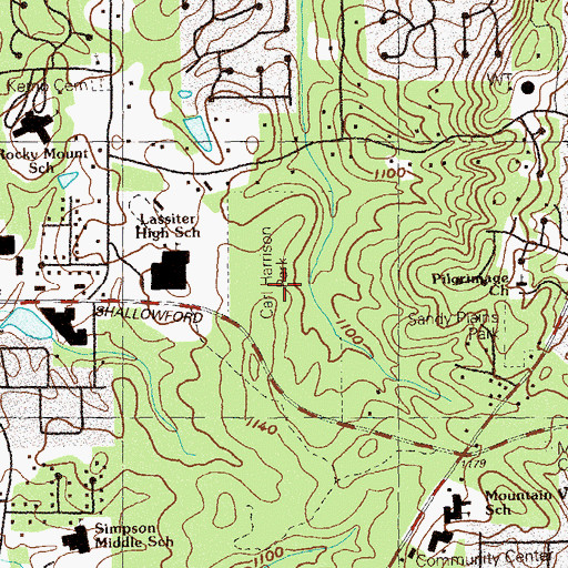 Topographic Map of Carl Harrison Park, GA