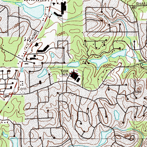 Topographic Map of Tritt Elementary School, GA