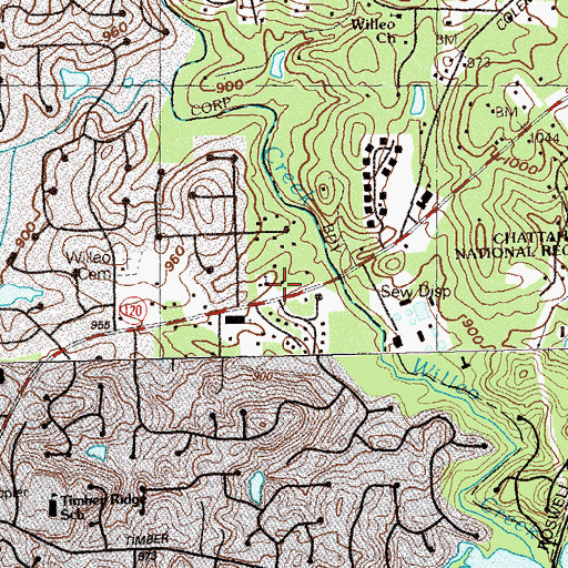 Topographic Map of Primitive Baptist Church, GA