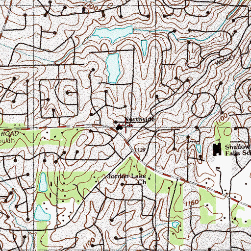 Topographic Map of Northside Christian Church, GA