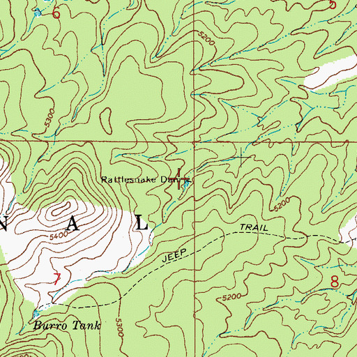 Topographic Map of Rattlesnake Dam, AZ