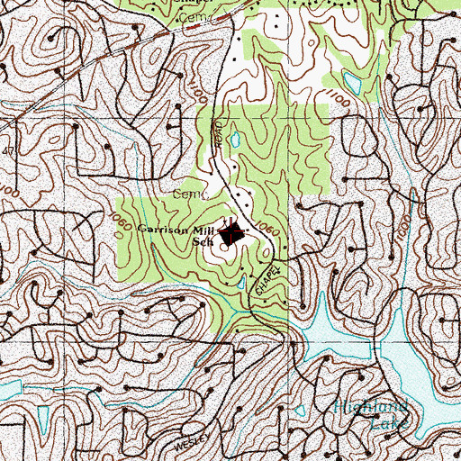 Topographic Map of Garrison Mill Elementary School, GA