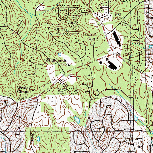 Topographic Map of Ray Thomas Memorial Church, GA
