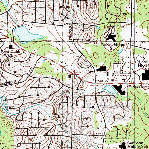 Topographic Map of Beautiful Savior Church, GA