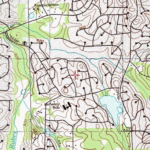 Topographic Map of East Cobb Church, GA