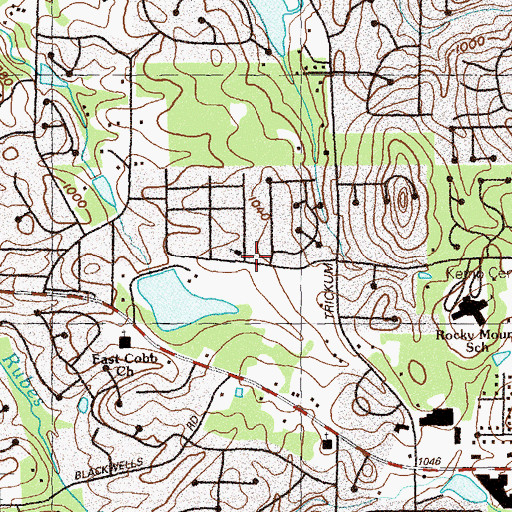 Topographic Map of Bible Baptist Church, GA