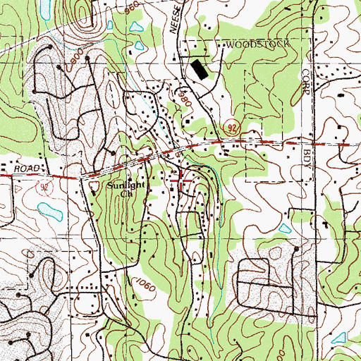 Topographic Map of Welcome All Baptist Church, GA