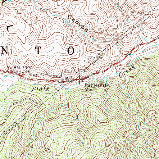 Topographic Map of Rattlesnake Mine, AZ