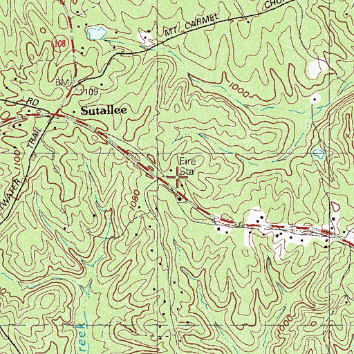 Topographic Map of Ficklen Church (historical), GA