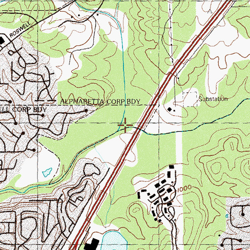 Topographic Map of Foe Killer Creek, GA