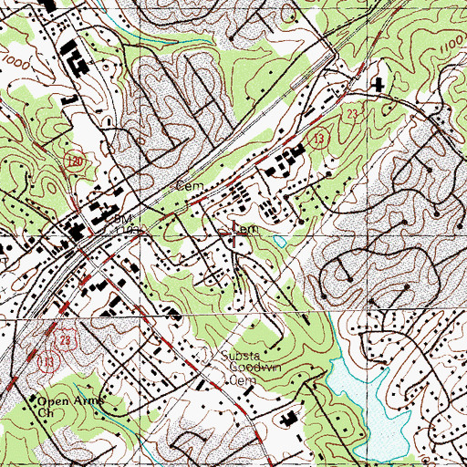 Topographic Map of Hull High School, GA
