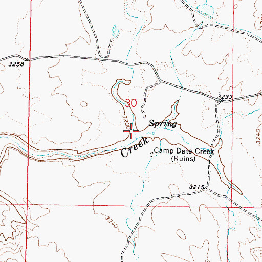 Topographic Map of Cottonwood Creek, AZ