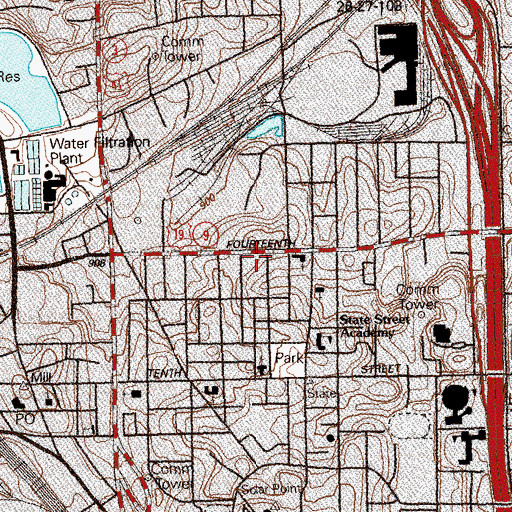 Topographic Map of Atlanta Mosque, GA