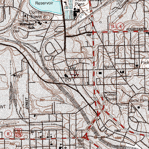 Topographic Map of Brown Memorial Baptist Church, GA
