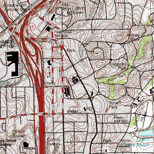 Topographic Map of First Presbyterian Church, GA