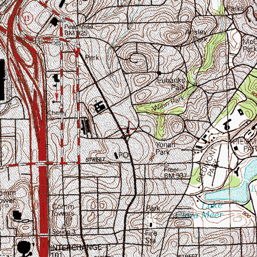 Topographic Map of First Church of Christ Scientist, GA