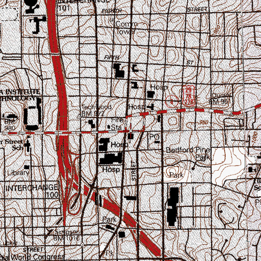 Topographic Map of North Avenue Presbyterian Church, GA