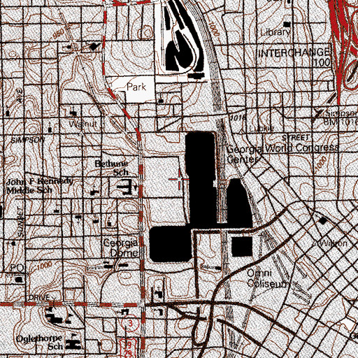 Topographic Map of Solomons Temple Fire Baptized Holiness Church, GA