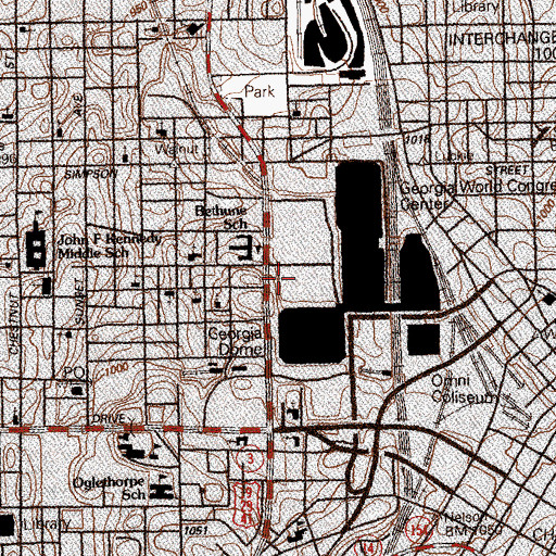 Topographic Map of Amanda Flipper African Methodist Episcopal Church, GA