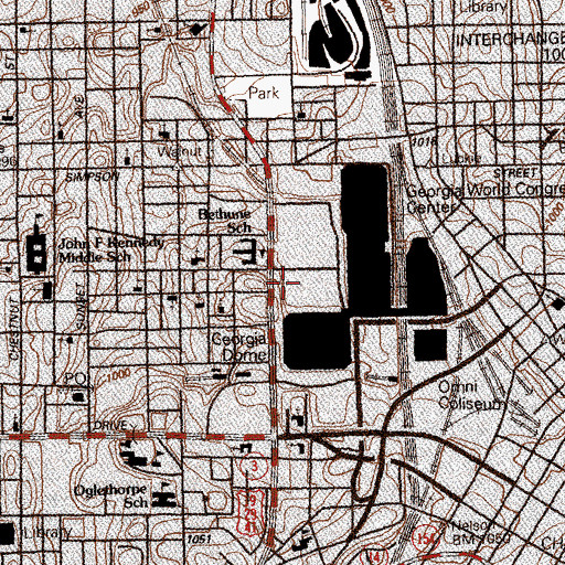 Topographic Map of Amanda Flipper African Methodist Episcopal Church, GA