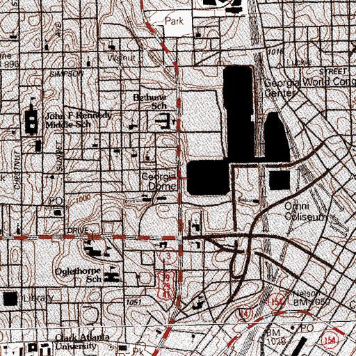 Topographic Map of Temple Saint Mary Spiritual Church, GA