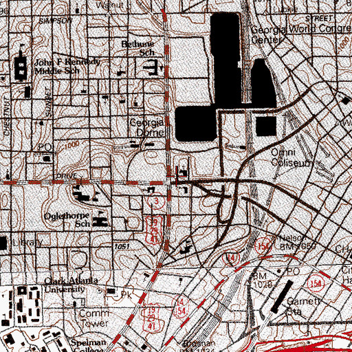 Topographic Map of Mount Vernon Baptist Church, GA