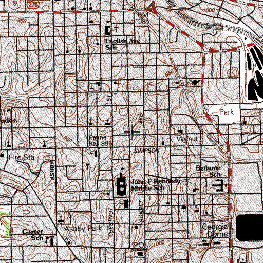 Topographic Map of Greater Springfield Baptist Church, GA