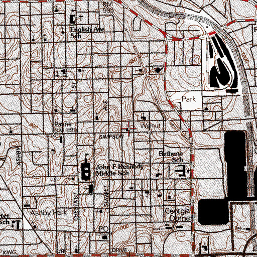 Topographic Map of Thessalonian Baptist Church, GA