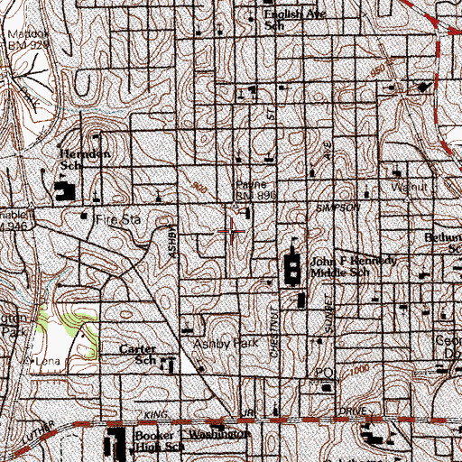 Topographic Map of Sims Avenue Baptist Church, GA