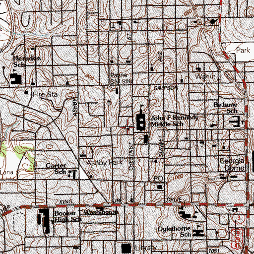 Topographic Map of Greater Bethany Baptist Church, GA