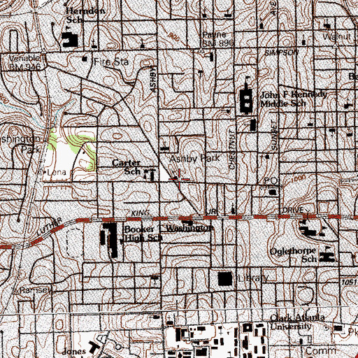 Topographic Map of Temple of Israel Church, GA