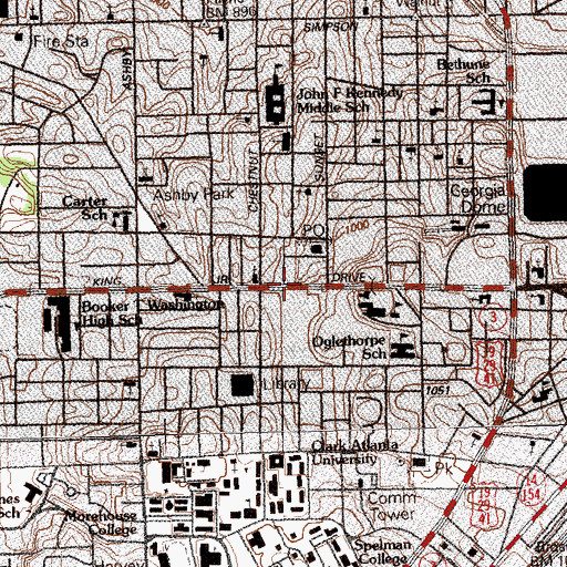 Topographic Map of United Brotherhood for Christ Church, GA