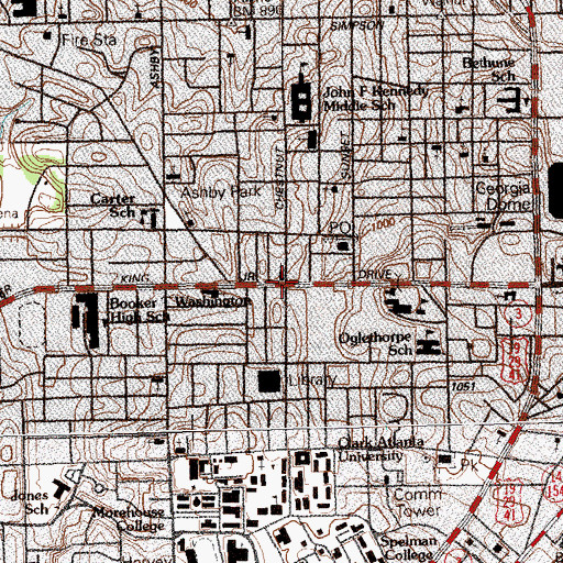 Topographic Map of Grace Covenant Baptist Church, GA