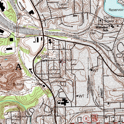 Topographic Map of Northwest Baptist Church, GA