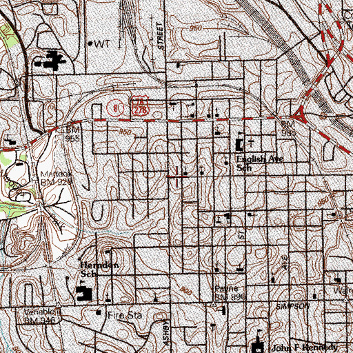 Topographic Map of Lindsey Street Baptist Church, GA