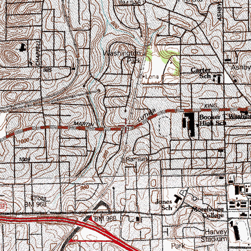 Topographic Map of Pilgrim Travelers Baptist Church, GA